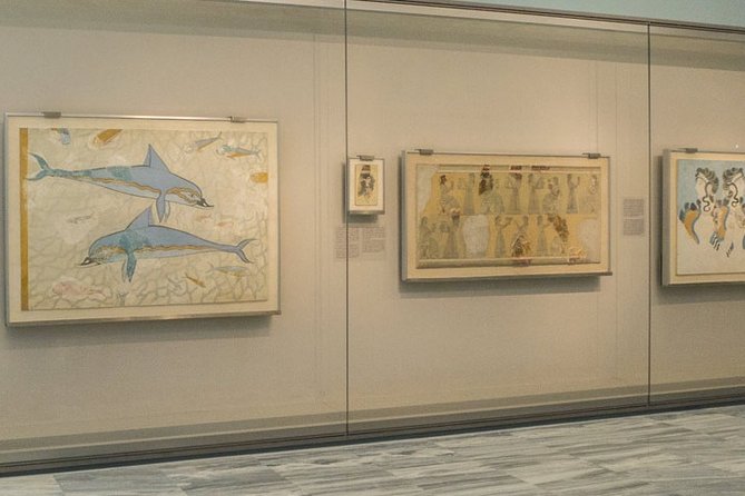 Ancient ruins and restored columns at Knossos archaeological site